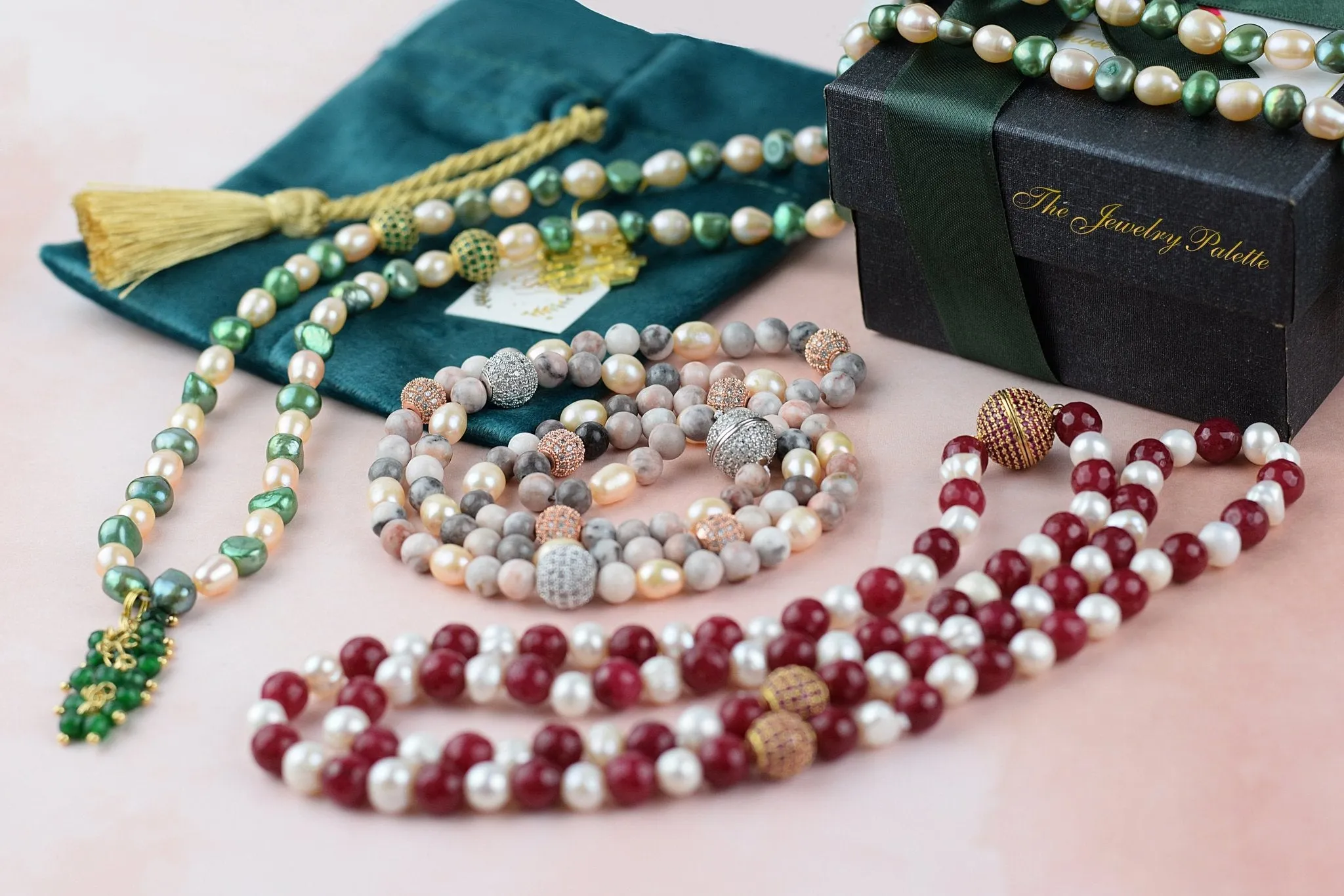 White pearl and agate beads tasbeeh (rosary)