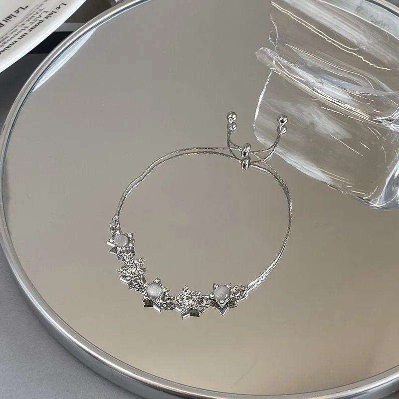 Wholesale Cat's Eye Zirconia Star Pull-Out Adjustable Bracelet